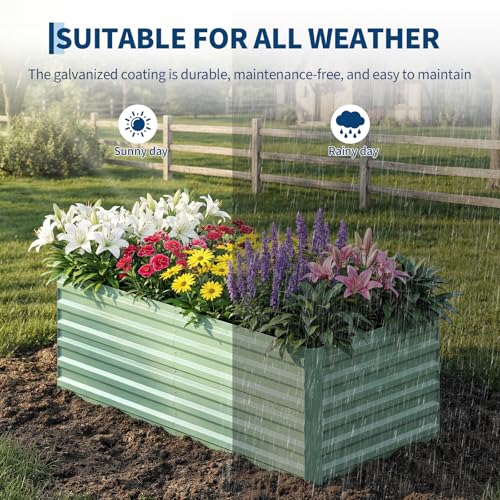 2PCS 6x3x2ft Galvanized Raised Garden Bed (Green-rect. / 6x3x2ft 2pcs)