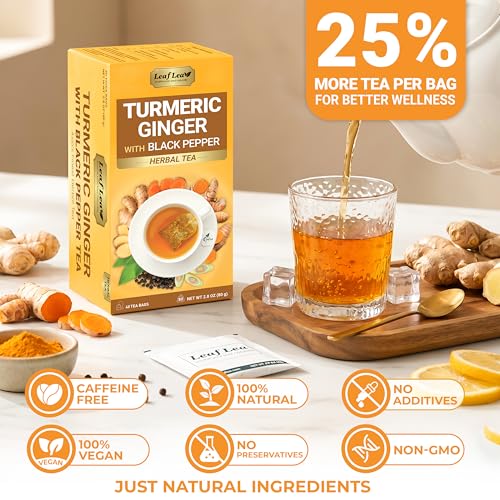 Turmeric Ginger Black Pepper Tea Bags (120 Tea Bags (Pack of 3))
