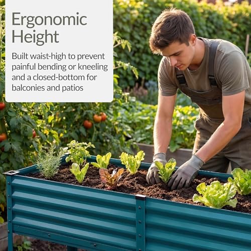 72x24x30in Non Toxic Galvanized Raised Garden Bed (72x24x30in / Peacock Blue)