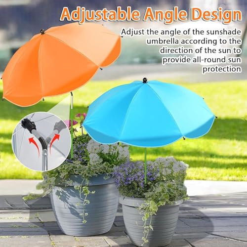 8Pcs Plant Umbrellas for Outdoor Plants (8 Pack-2*Pink+2*Blue+2*Green+2*Orange)
