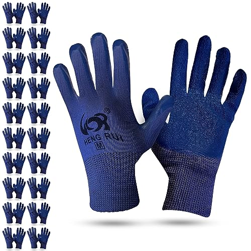 20 Pairs Blue Large Work Gloves (Large (Pack of 20 Pairs) / Blue)