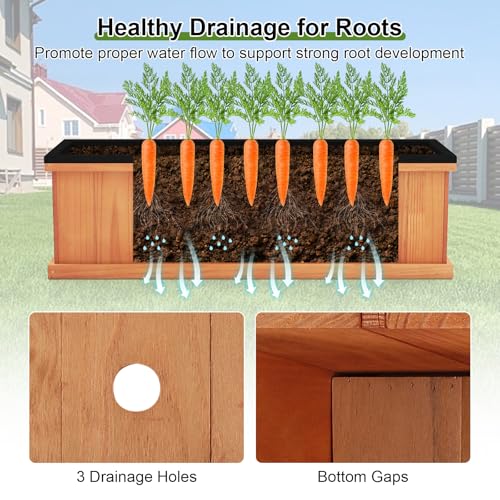 Outdoor Raised Garden Bed Set of 2 (Orange / 28"x10"x10")