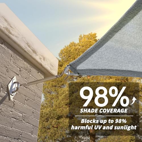 Heavy Duty 13' x 37' Grey Sun Shade Rectangle Pro Ring Customized Size Shade Sail (Gray / 13' x 37' Custom Size)