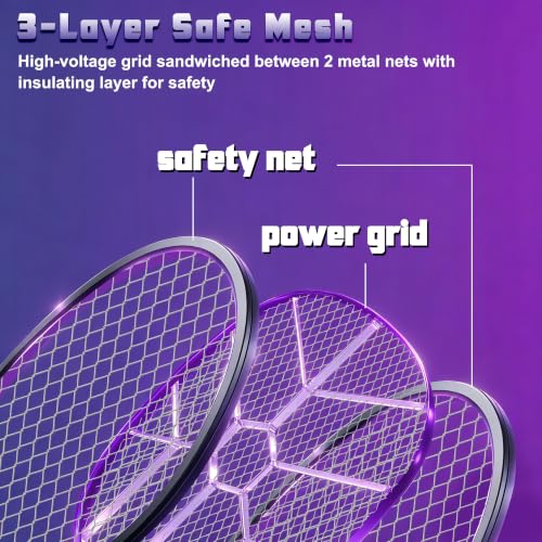2 Packs Electric Fly Swatter (Black)