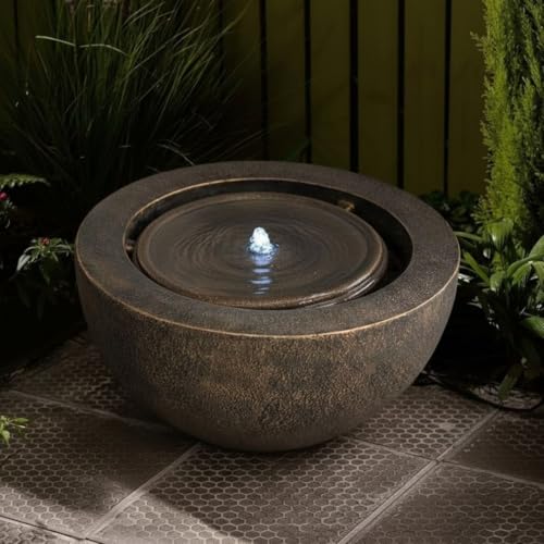 9.65" H Round Sphere Water Fountain Indoor (Bronze / 9.65"H)