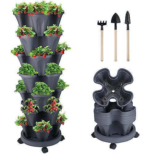 Stackable Planter (Dark Gray / 7Tier-1 Pack)