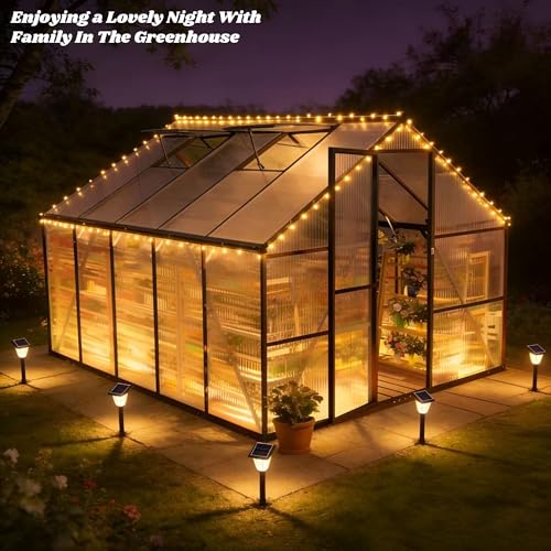 8 x 10 FT Outdoor Polycarbonate Greenhouse (Charcoal Black / 8×10FT)