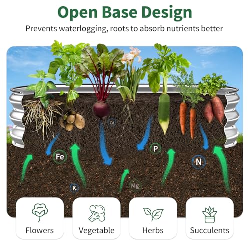 Raised Garden Bed (Silver / 5x2x1FT)