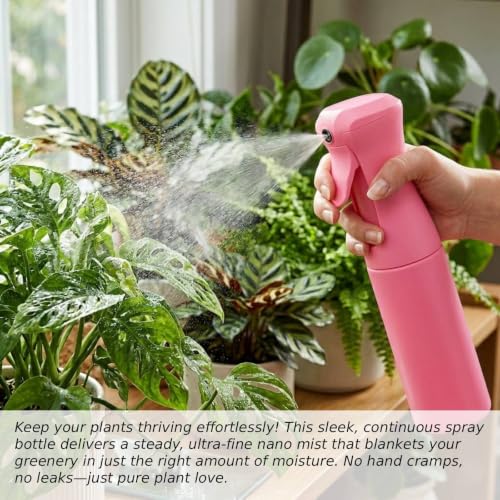 Continuous Mist Pink Spray Bottle 300ml Fine Mist for Hair (Pink - 10oz)
