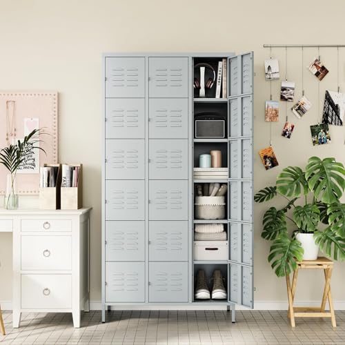Metal Lockers for Employees (18 Door / Grey)