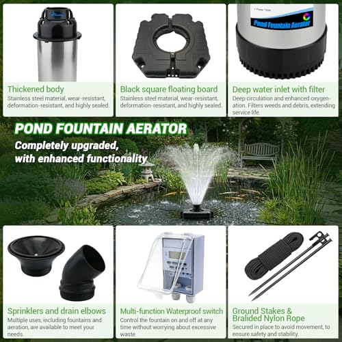Pond Fountain Aerator (Black 0 Light 15000gph)
