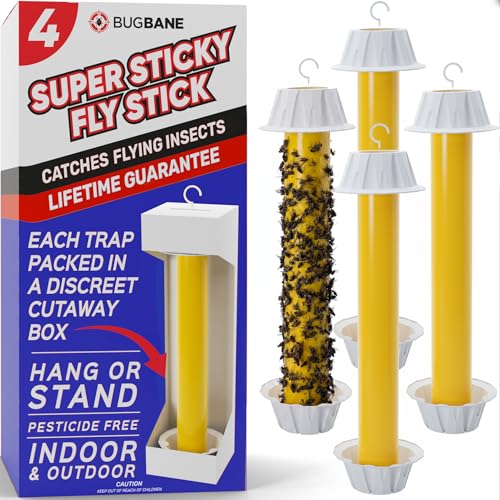 Fly Stick Sticky Fly Traps for Indoors Outdoor 4pk. Non (4pack)