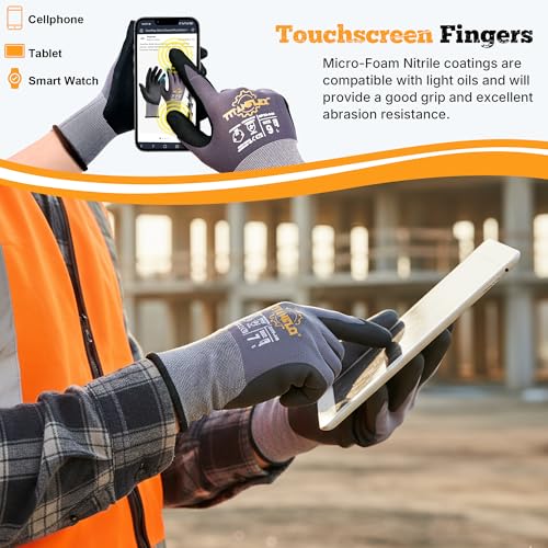 Work Gloves MicroFoam Nitrile Coated (3 Pairs / Medium)