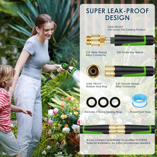 Non Expandable Garden Hose 100 FT (Green / 100ft)