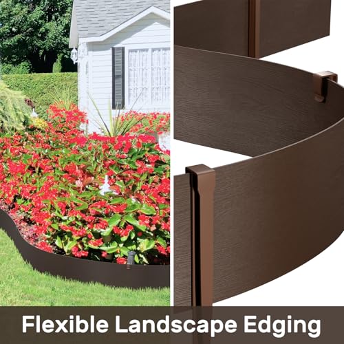 78FT Landscape Edging Coil Kit 4 inch High for Flower Bed (Brown / 4in X 78FT)