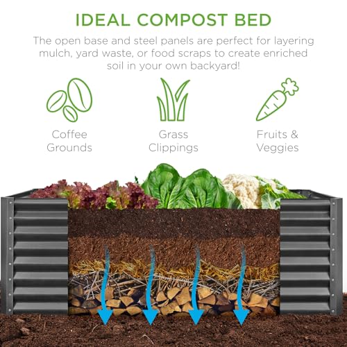 6x3x2ft Outdoor Metal Raised Garden Bed (6x3x2ft / Gun Metal)