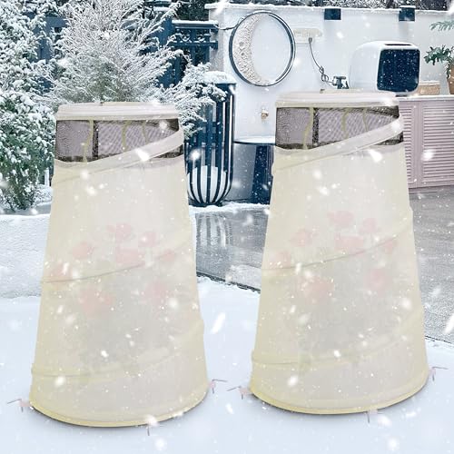 Purple Star 3 Pcs Pop Up Rose Cones for Winter Protection (White-3Pcs)