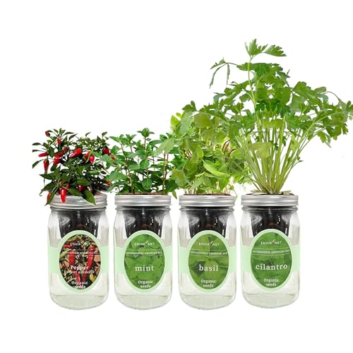 Hydroponic Mason Jar Indoor Garden Organic Seed Starter Kits