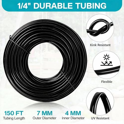 150FT Mister for Outside Patio with 55 Brass Nozzles and 5 T (150FT)