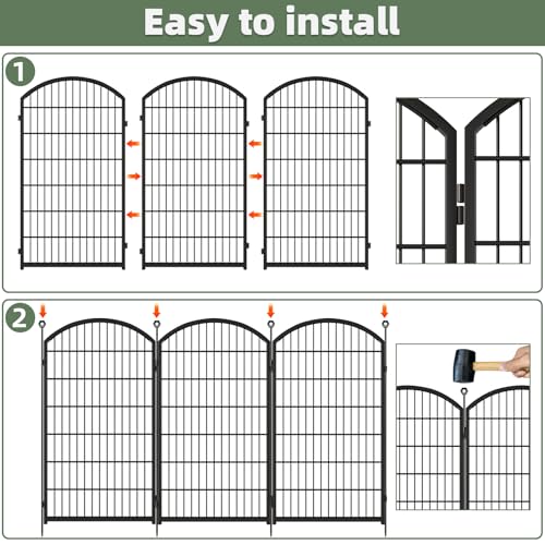 Decorative Garden Fence (Black / 48 in(H))