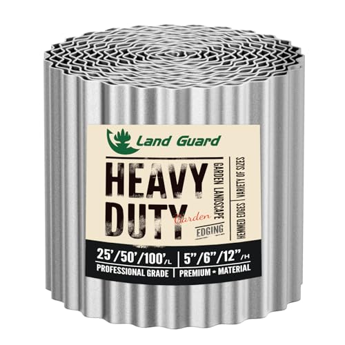 Corrugated Garden Edging Border (Silver / 6 Inch×25 Ft)
