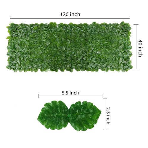 Printed Monstera Leaf Privacy Fence Screen (39.4x118 in（Type4）)