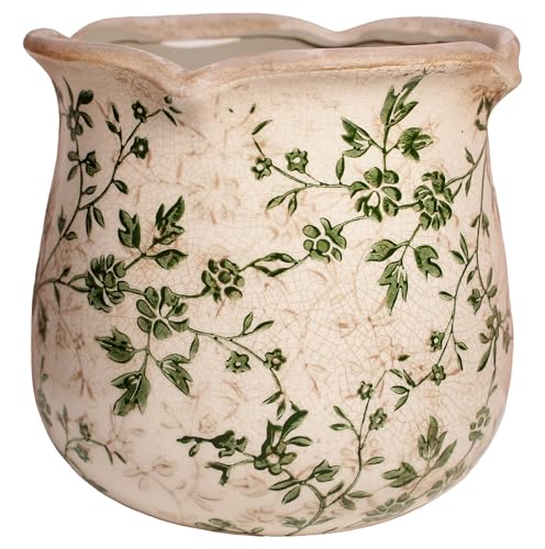 Vintage Ceramic 6.11'' Plant Pots (Sage Beige)