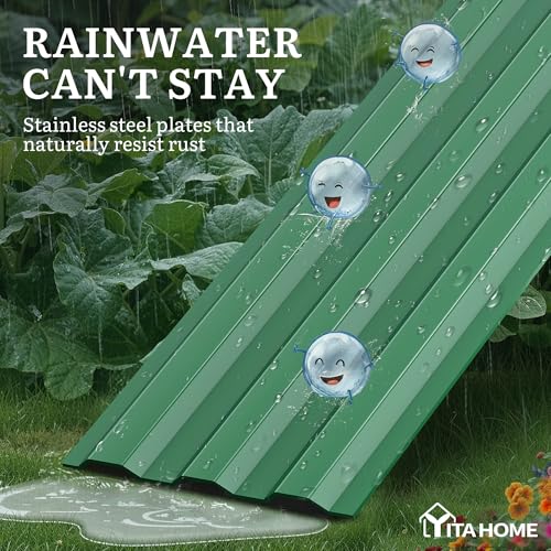 12x4x1ft Galvanized Raised Garden Bed (12x4x1FT / Green)