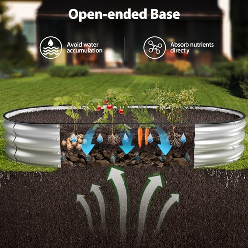 Raised Garden Bed Kit (Silver / 6×3×1 ft)