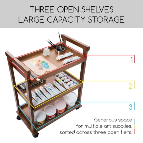 Rolling Art Supply Cart (Walnut)