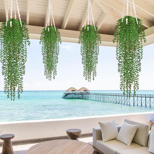 4Pcs Artificial Hanging Plants for Outdoors (Tears of a Lover / 4Pcs Plants)