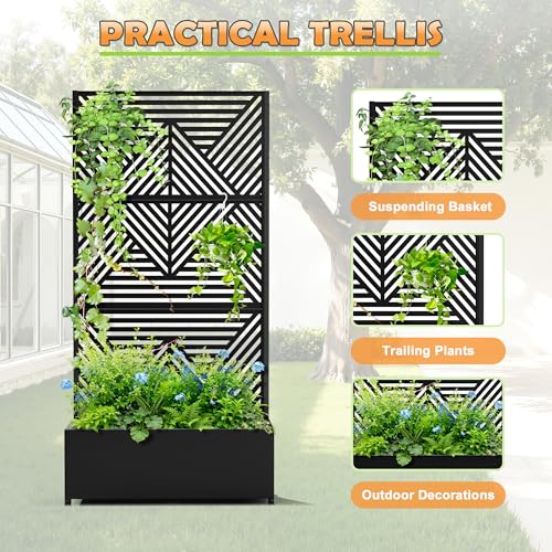 Metal Raised Garden Bed (Black-zodiac / 71" x 35" x 16")