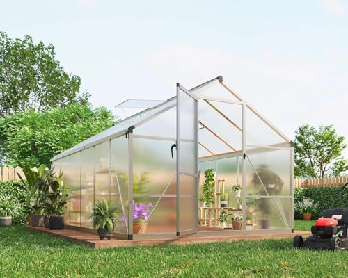 8x12 FT Greenhouse for Outdoors (Silver / 8x12 FT)