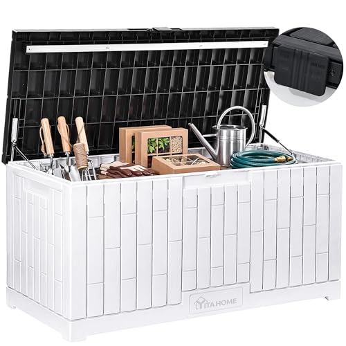 120 Gallon Outdoor Storage Deck Box (Deck Box / 120 Gallon / Black&White)