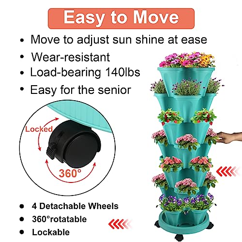 Stackable Planter (Teal / 7Tier-2 Pack)