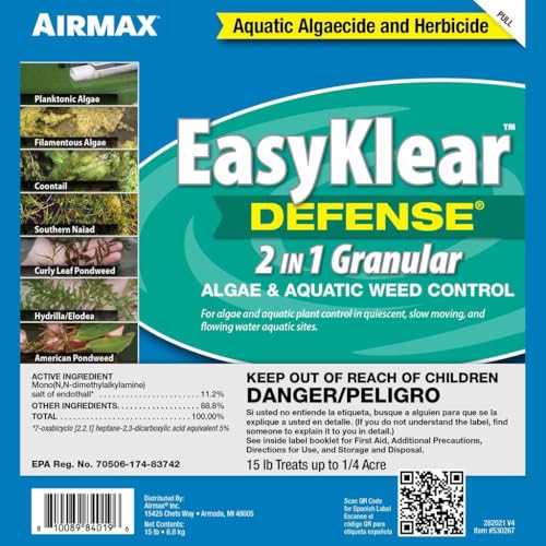 EasyKlear Pond & Lake Algae & Weed Control Herbicide (15 lbs / EasyKlear Defense)