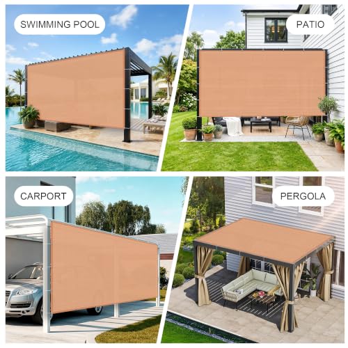 Shade Cloth 7x12 FT Sun Shade (7' x 12' custom size / Peach Fuzz)