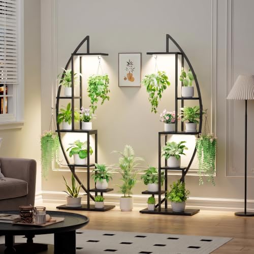 Plant Stand with Grow Light (Black + Black)