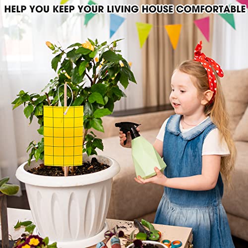 100 Sticky Trap for Gnats 3 x 5'' Dual Side Sticky Fruit Fly Trap with Tie Plant for Flying Insect Fungus Bugs Flying Catcher for Indoor (100 Count)