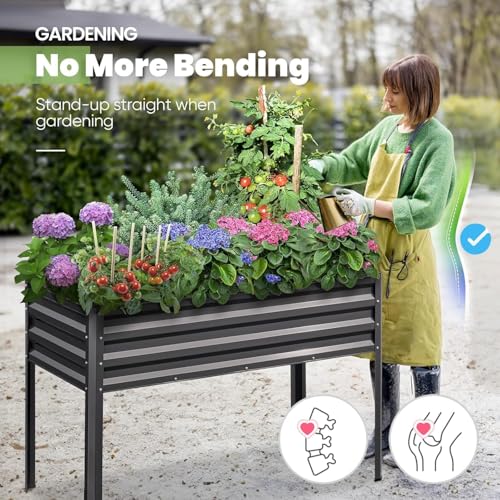 Raised Garden Bed with Irrigation System and Legs 48×24×31.5 in
