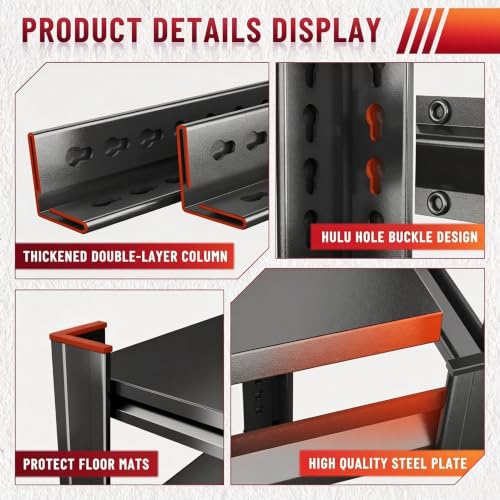 4 Tier Garage Shelving Adjustable Storage Shelves (4 Tier-39.3"W x 17.7"D x 54.3"H)