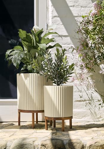 Demi Series Raised Duo Planters (Sand/Brown / Bundle - 2 Pack)