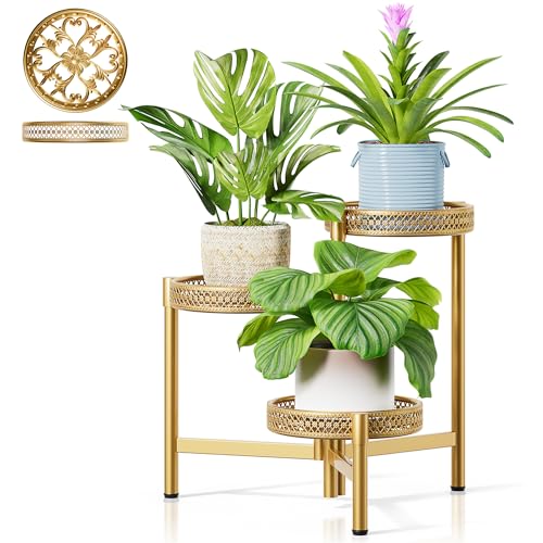 Metal Plant Stand Indoor Outdoor (GoldWave / 3-tiers)