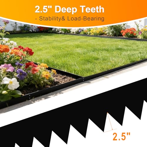 6 Pack Metal Edging for Landscaping (Black / 4 inches)