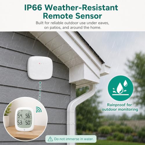 Indoor Outdoor Thermometer Wireless Hygrometer