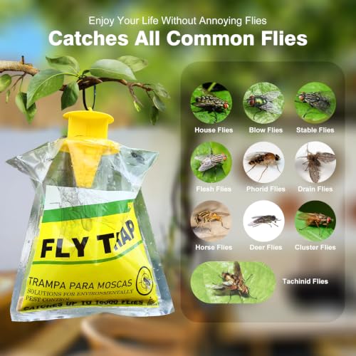 8 Pack Outdoor Hanging Fly Traps (Fly Traps Bag)