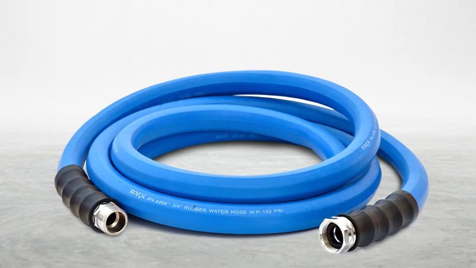 BluSeal Hot/Cold Water Rubber Garden Hose, 100% Rubber, Ultra-Light, Super Strong, 500 PSI, 50F to 190F Degrees, High Strength Polyester Braided (3/4" x 50')