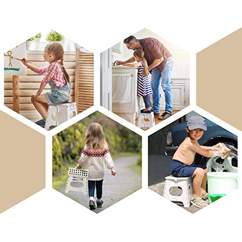 Folding Step Stools 11 Inch (White / 11 Inch-2 Pack)