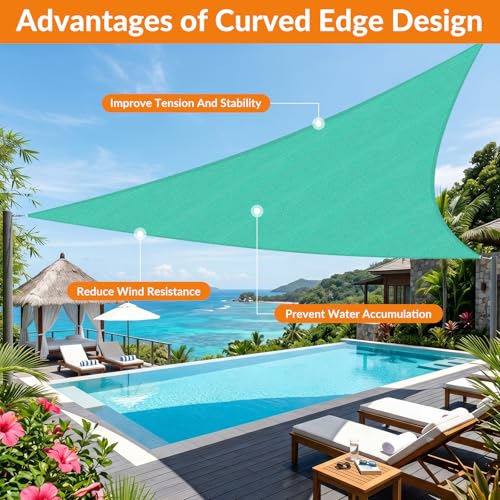 24'X27' Sun Shade Sail Turquoise Curved Square Customizable (Turquoise / 24'X27' custom)