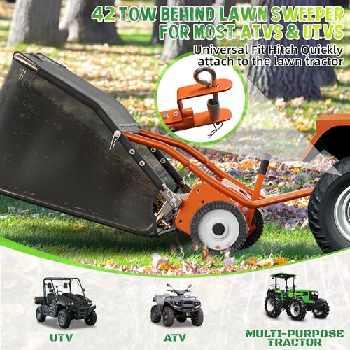 42" Lawn Sweeper Tow Behind (42 inch / Orange)